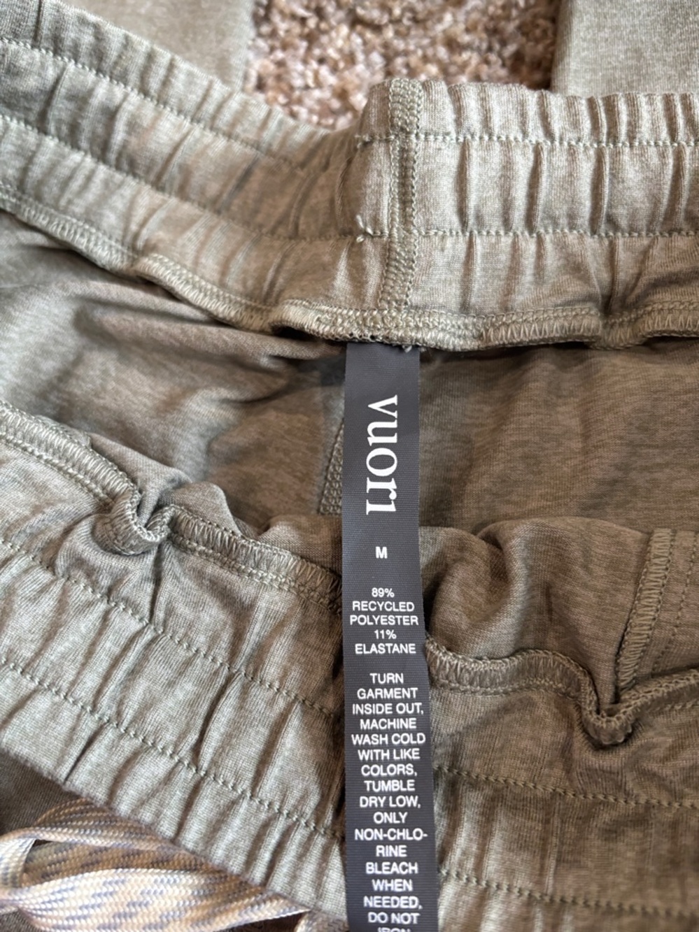 Vuori Three-Pack Pull-On Jogger Pants in Olive, Purple and Beige - Picture 5 of 7